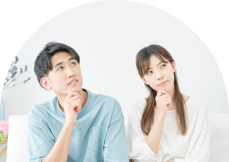 困っている男性と女性